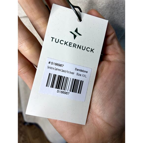 Tuckernuck Sandstone Cashmere Cassidy Polo Sweater size XXL - Picture 6 of 6